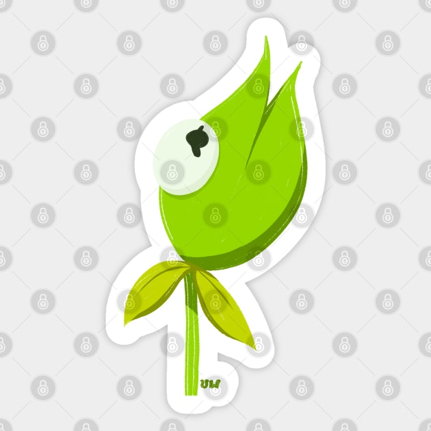 "Croakus" the Kermit Flower Sticker by UzzyWorks